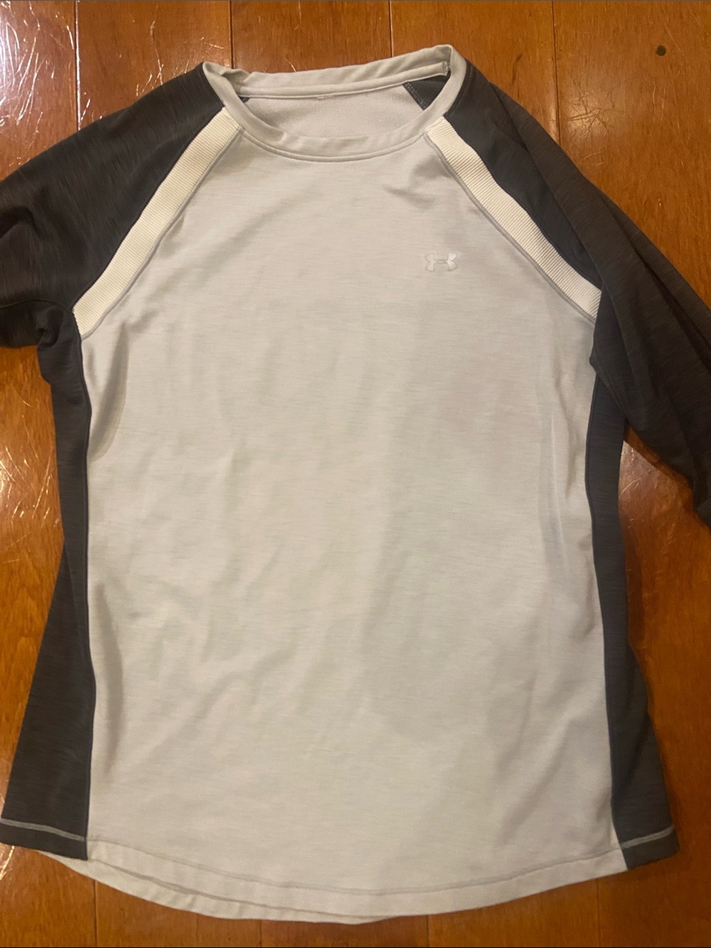 Under Armour White & Dark Gray Raglan Performance Tee